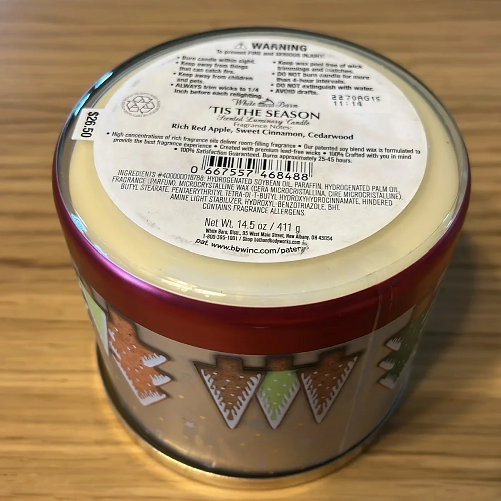 Bath & Body Works 3 Wick Candle. ‘Tis The Season.
